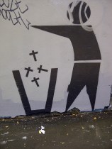 grafitti, street art, cross, rubbish, Newtown